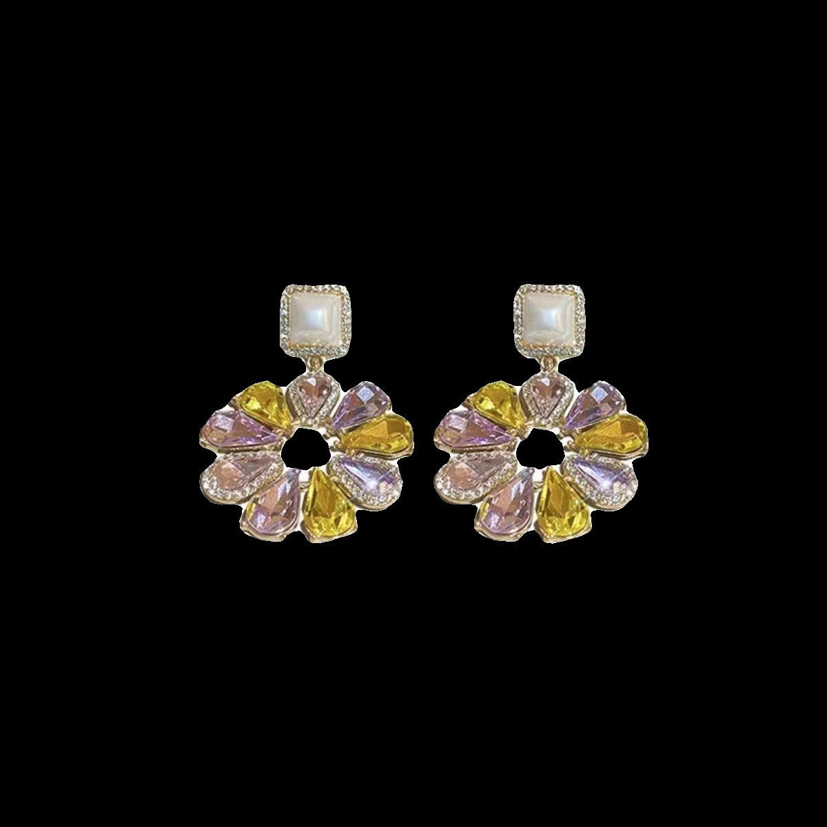 Retro Sier Water Drop Flower Pearl French Necklaces