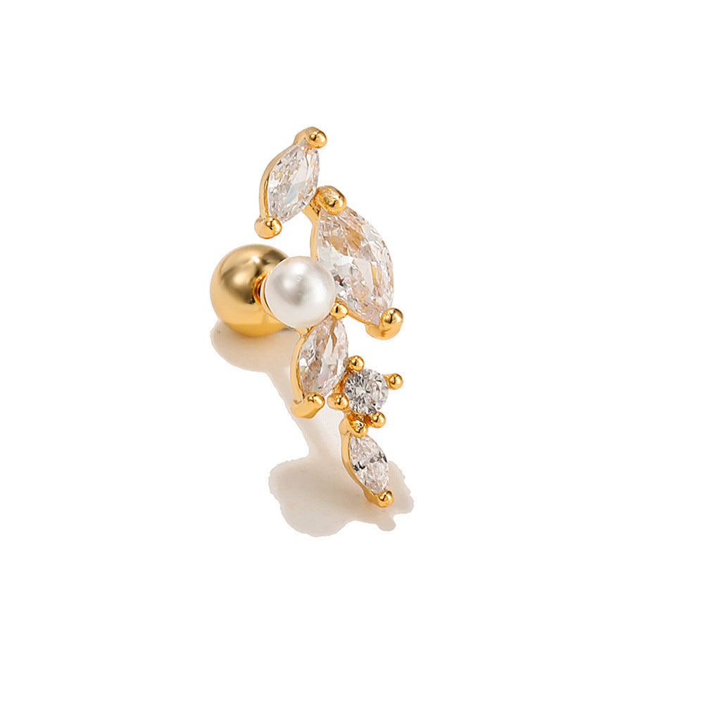 Flower Ear Bone Stainless Steel Thin Rings