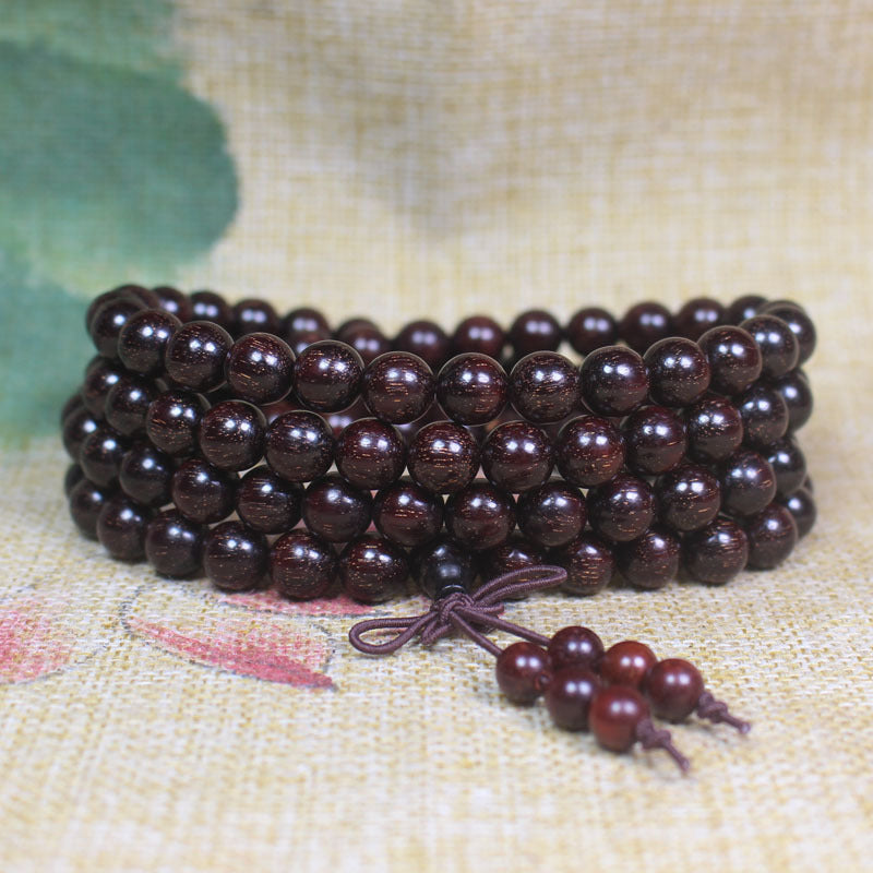 Zambia Pterocarpus Red Sandalwood Rift Grain Gold Star Wooden Cultural Bracelets