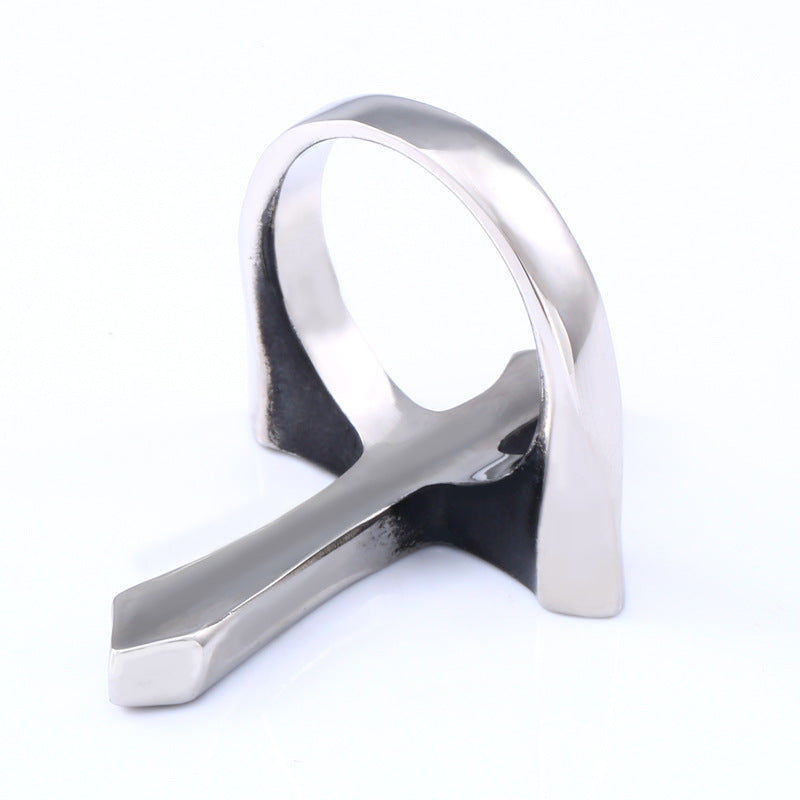 Men's Cross Simple Stainless Steel Personality Epoxy Rings