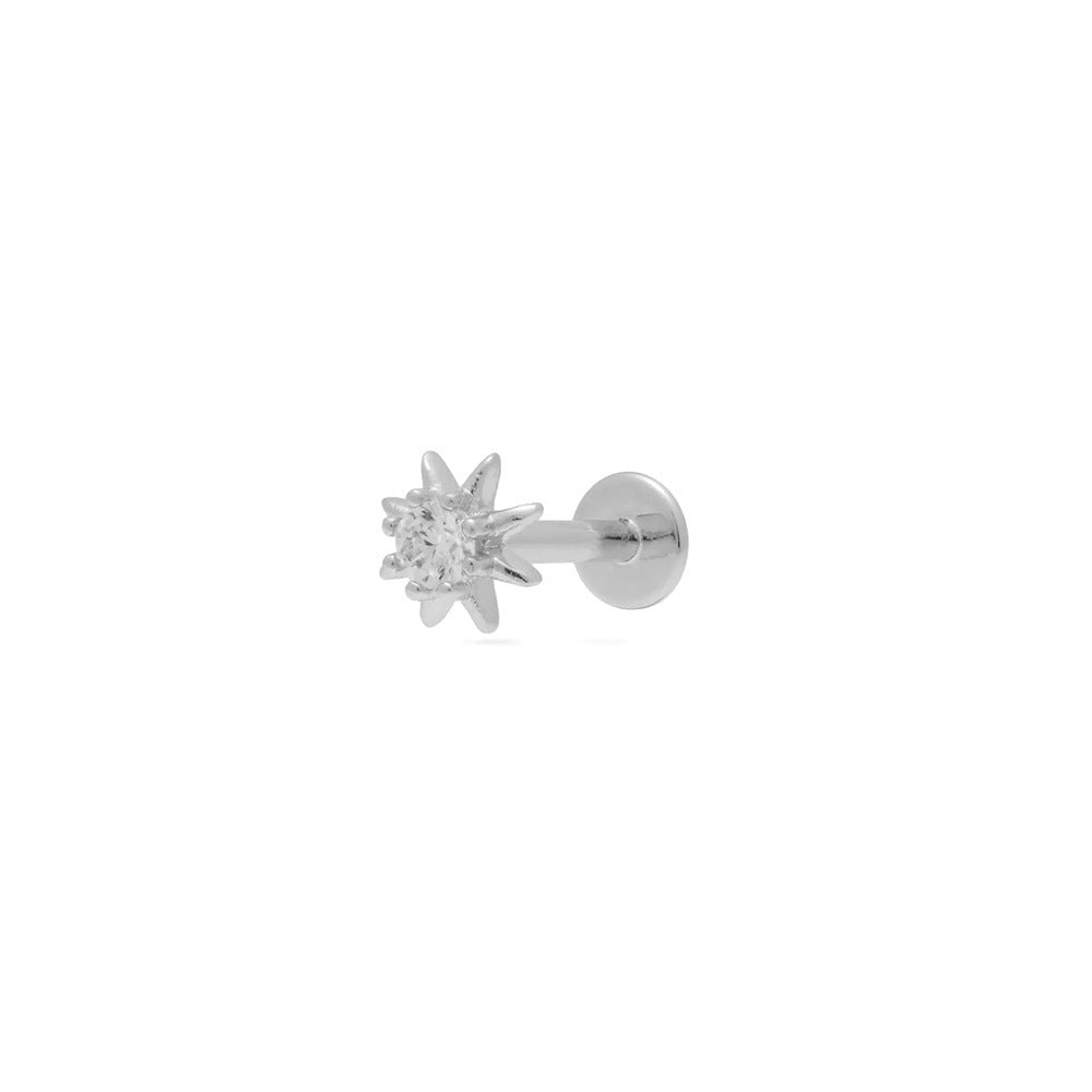 Flat Head Push Piercing Thread Cartilage Earrings