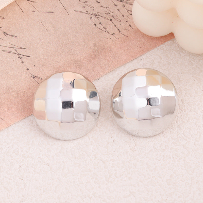 Women's Sier Color Bowknot Round Acrylic High-grade Light Earrings
