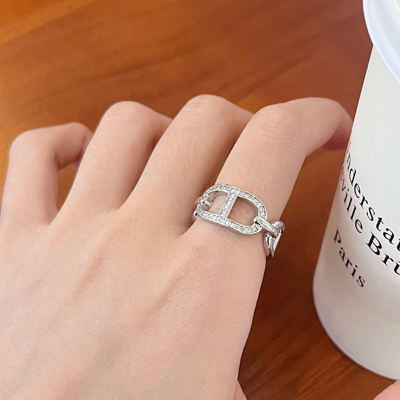Rhinestone Zircon Pig Nose Female Fashion Personality Affordable Luxury Rings