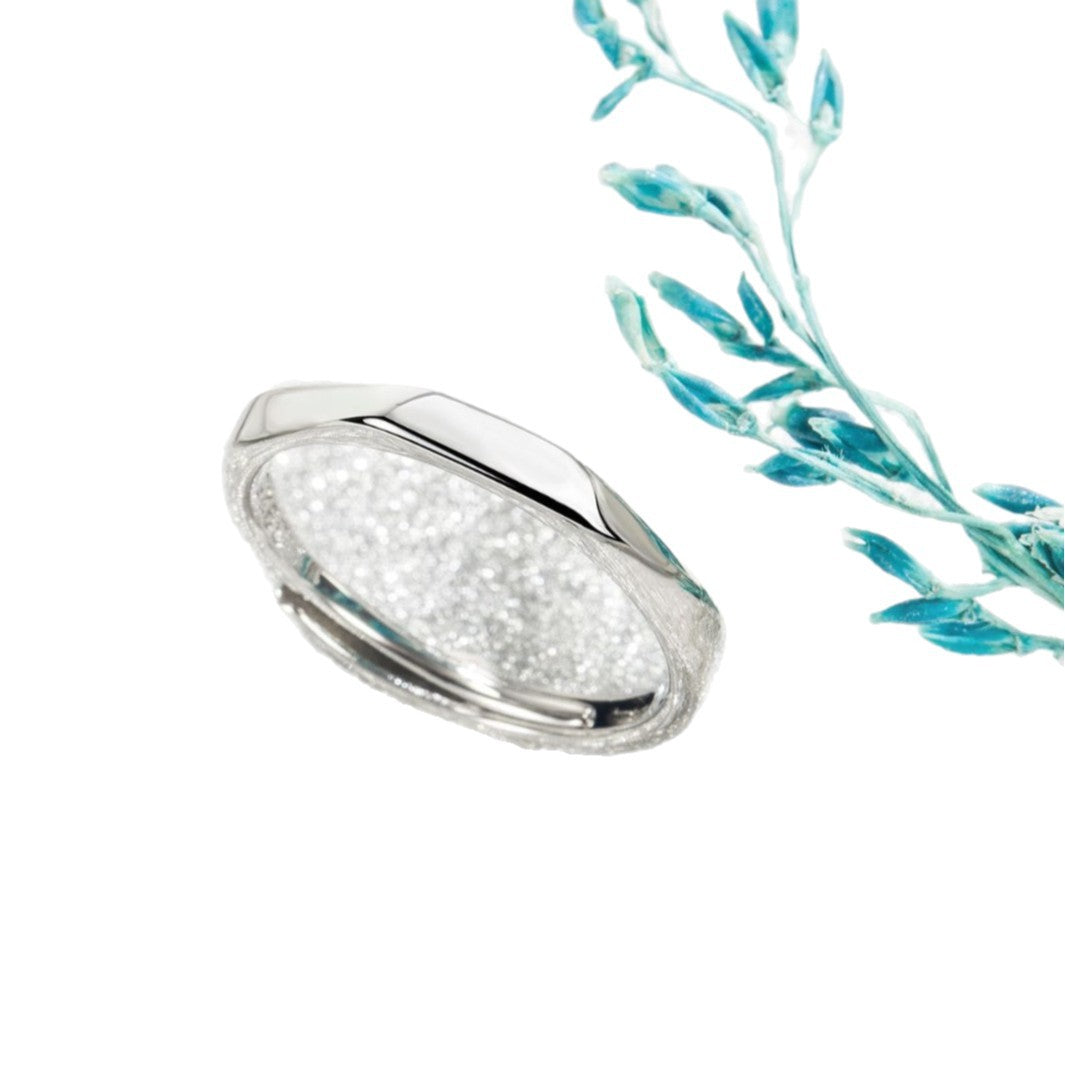 Simple Irregular Rhombus Glossy Special Interest Light Luxury Design Adjustable Ring
