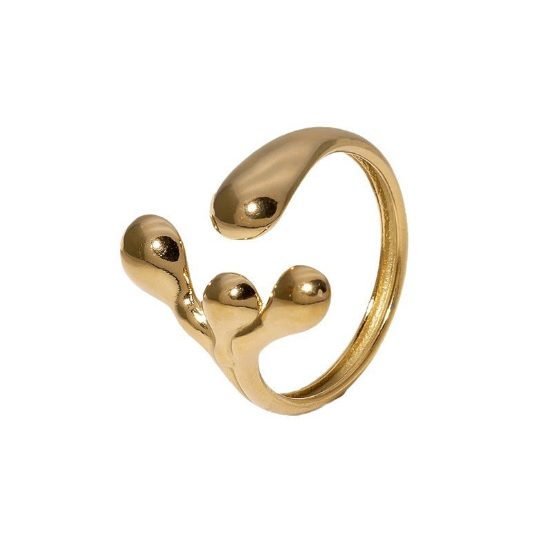 Simple French Style High-grade Color Cold Rings