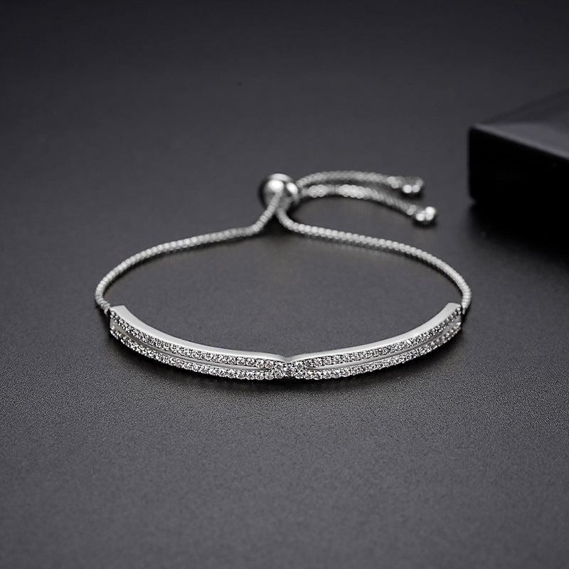Women's Fashionable Korean Commuter Zircon Pull Design Bracelets