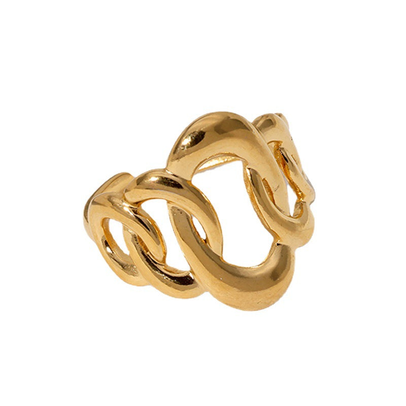 Geometric Irregular Titanium Steel Female Personalized Rings