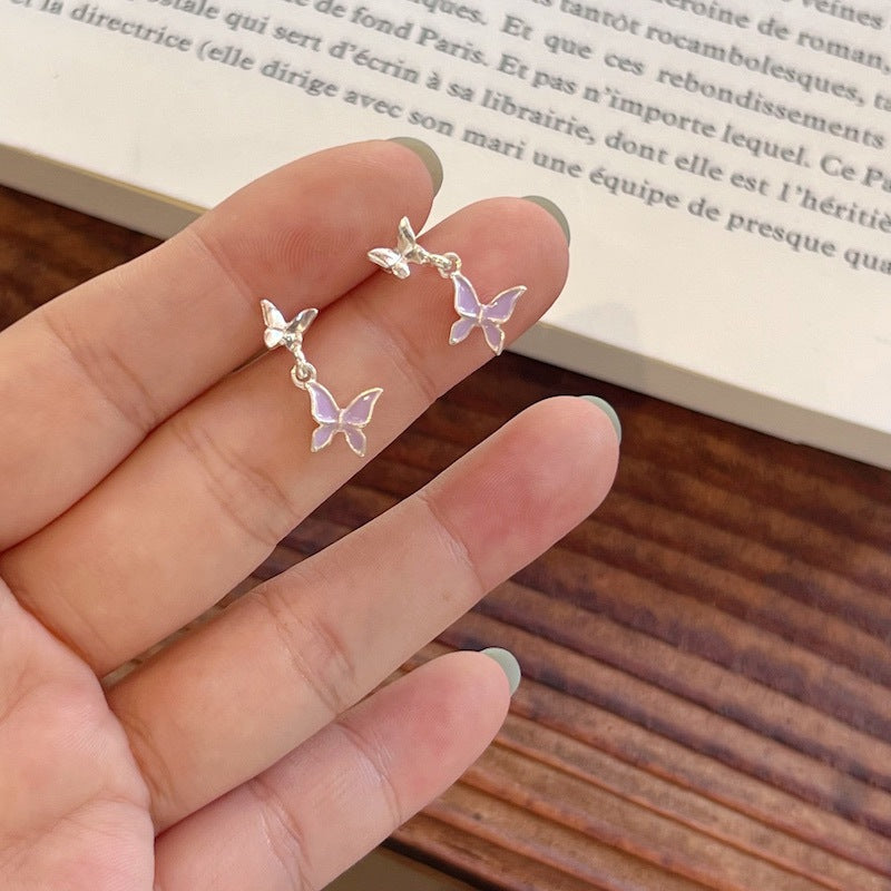 Niche Design Butterfly Graceful Personality Small Simple Earrings