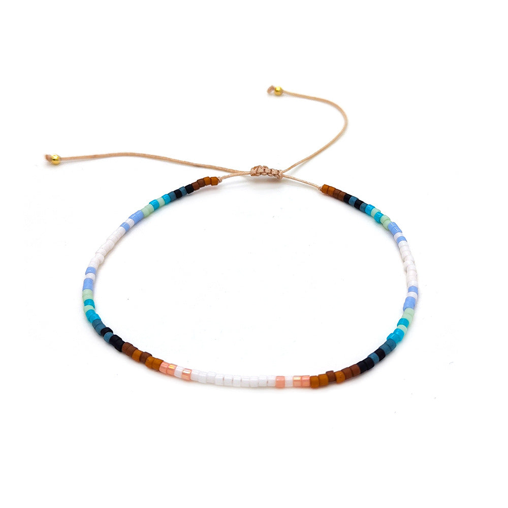 Twin Colorful Small Beads Beaded Weave Bracelets