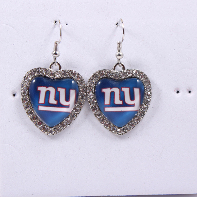 Peach Heart Spot Drill Sports Team Series Earrings