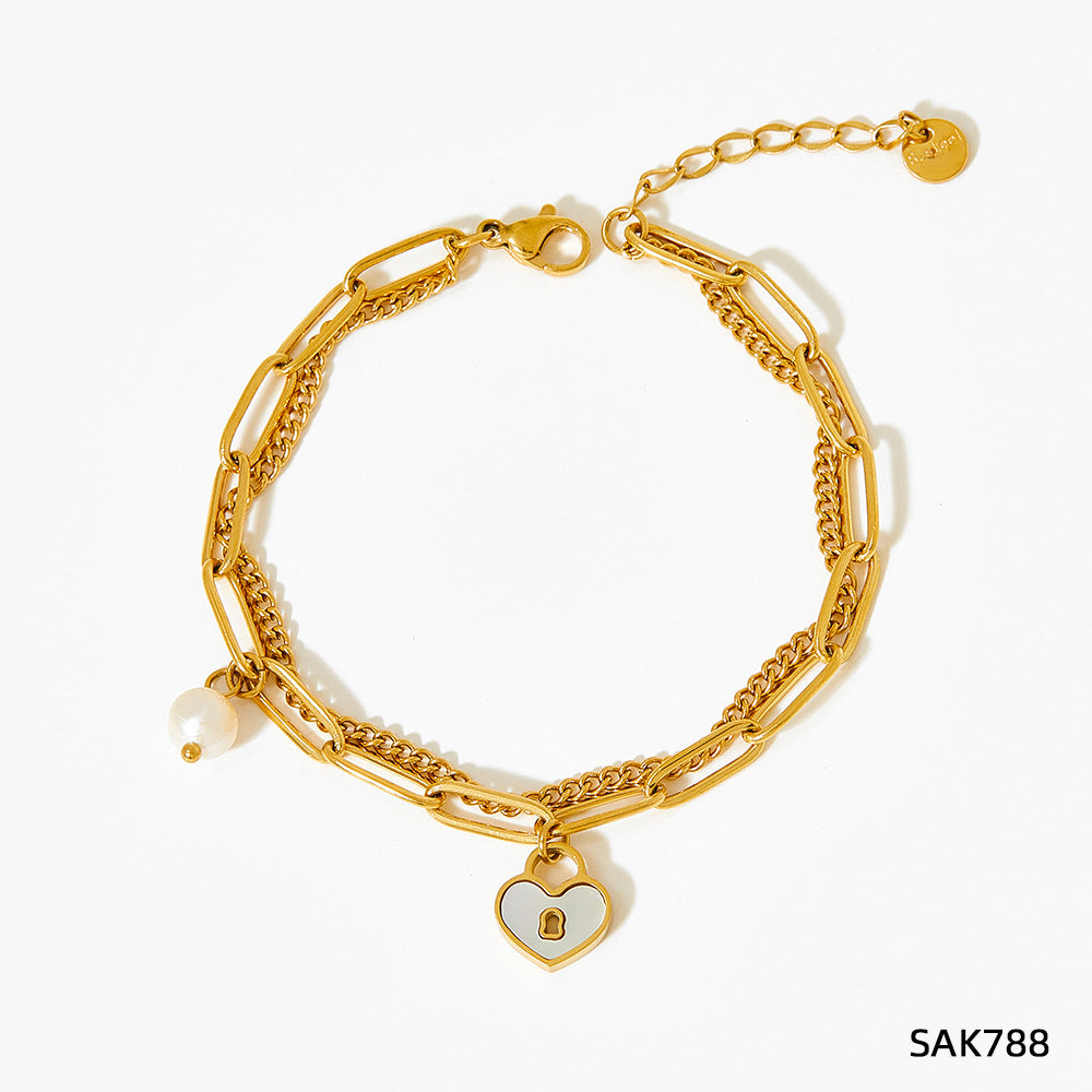 Chain Heart-shaped Fashion Popular Shell Love Bracelets