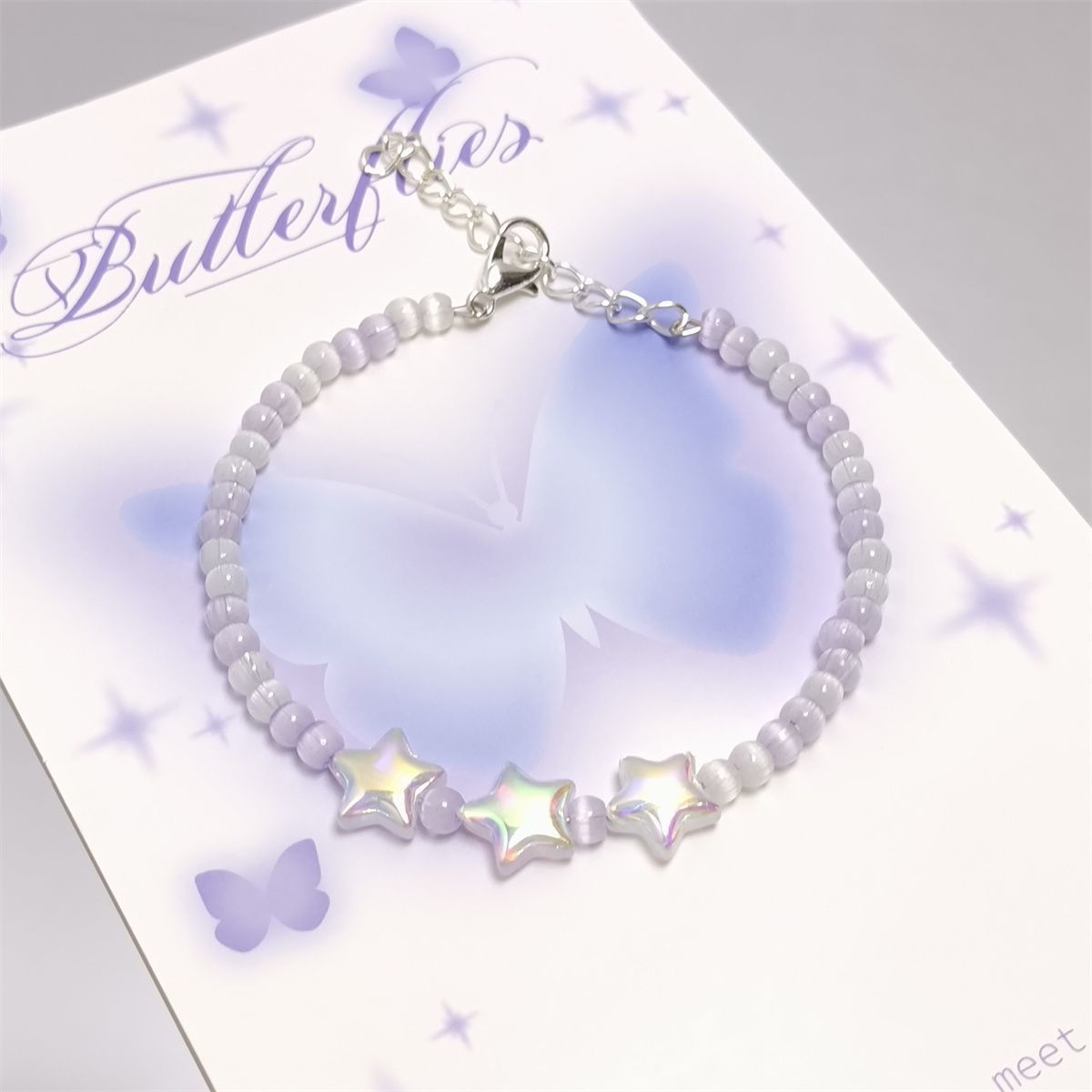 Summer Limited Dopamine Cat Eye Bead Star Female Sweet Light Bracelets