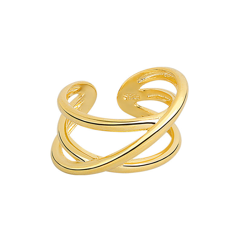 Women's Open Hollow Metal French Wide Fashion Rings