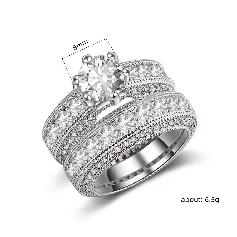 Wedding Diamond Micro Inlaid Zircon Shiny Rings