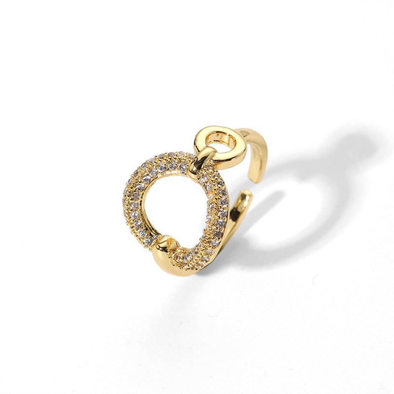 Women's Plating Golden Micro Rhinestone Inlaid Zircon Rings