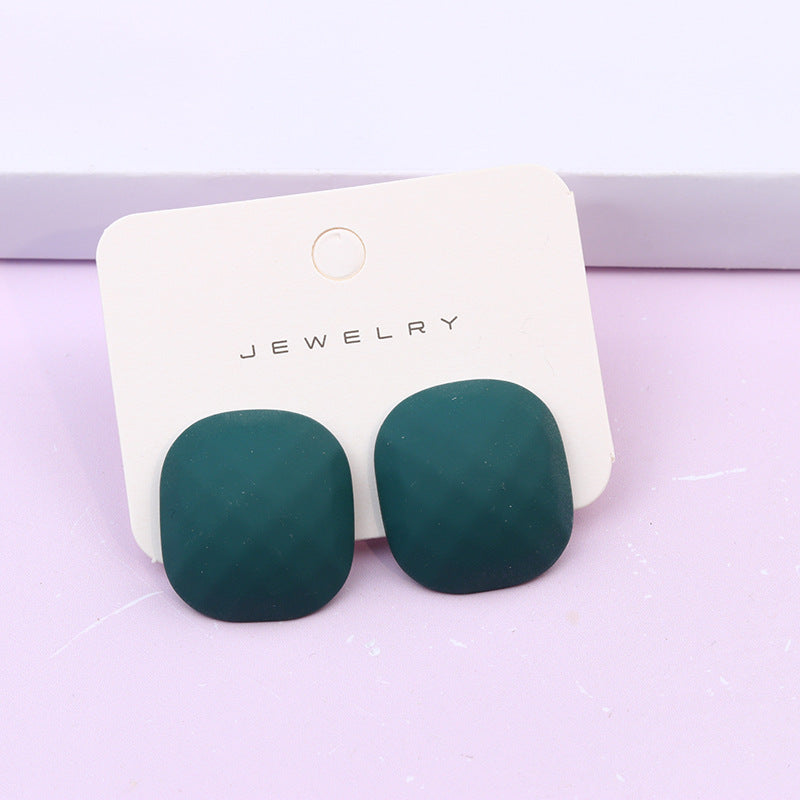 Women's Multilateral Three-dimensional Cut Painted Square Candy Earrings