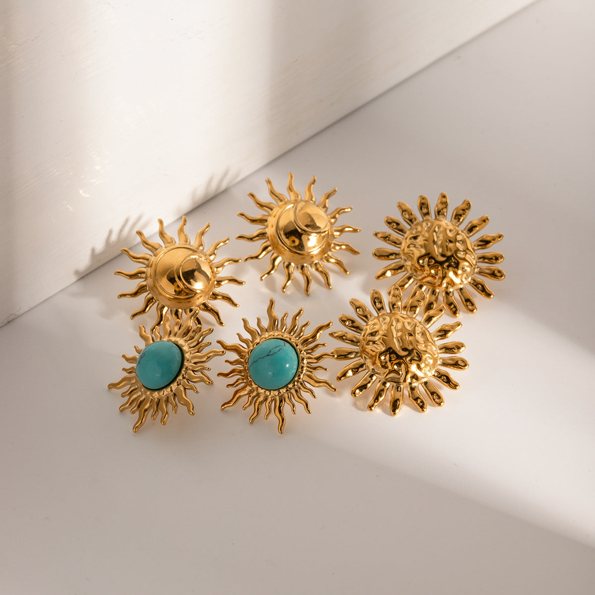 Style Personality Gold Stainless Steel Inlaid Earrings