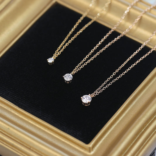 Light Luxury Simple Clavicle Chain Sterling Sier Gold Necklaces