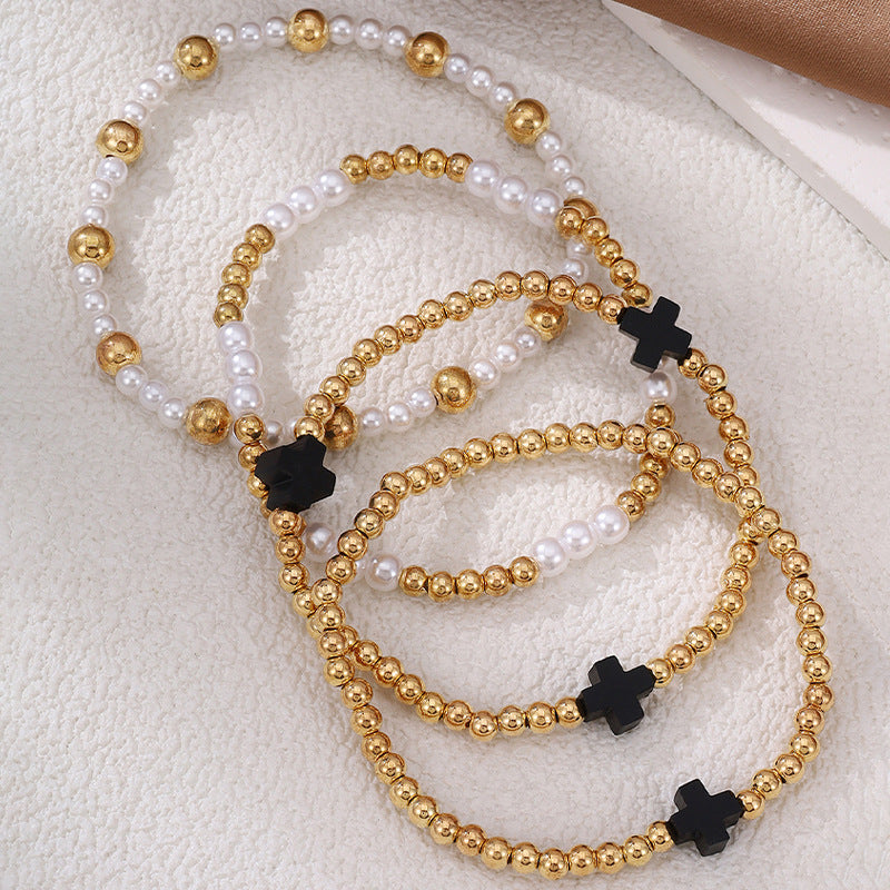 Plus Beaded Set Dopamine Mixed Color Bracelets