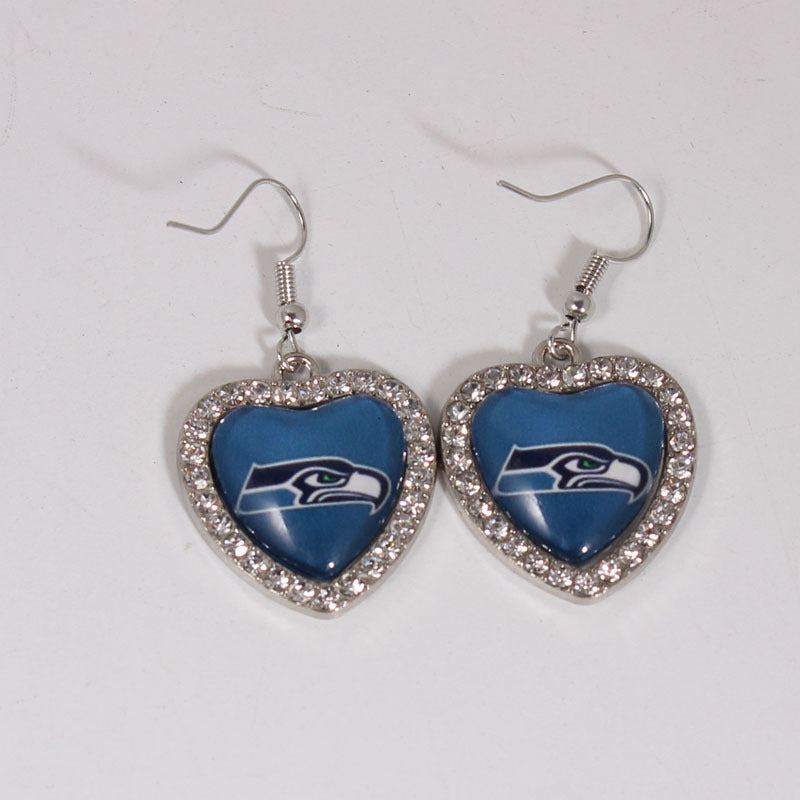 Peach Heart Spot Drill Sports Team Series Earrings