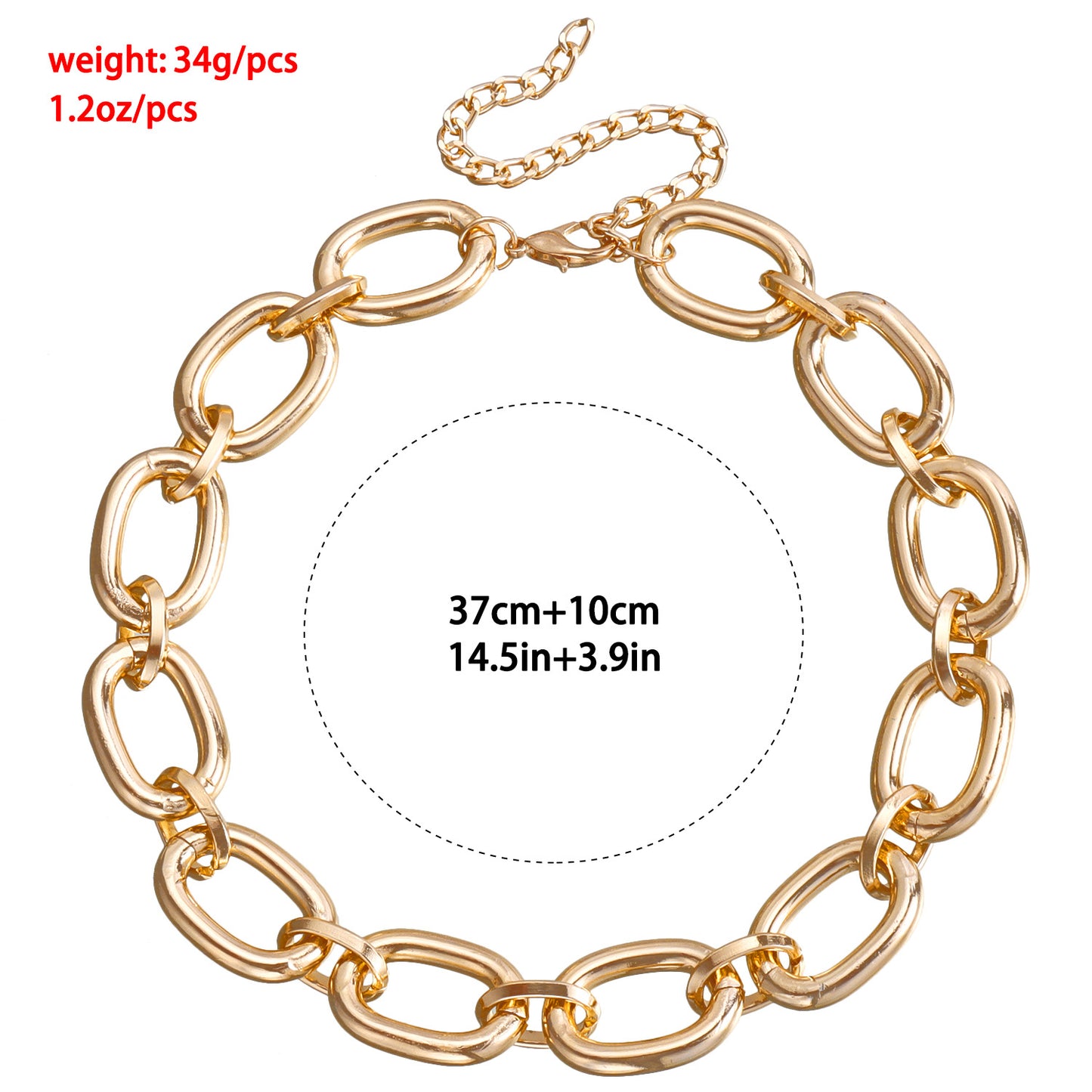 Women's Punk Exaggerated Hip Hop Thick Aluminum Chain Necklaces