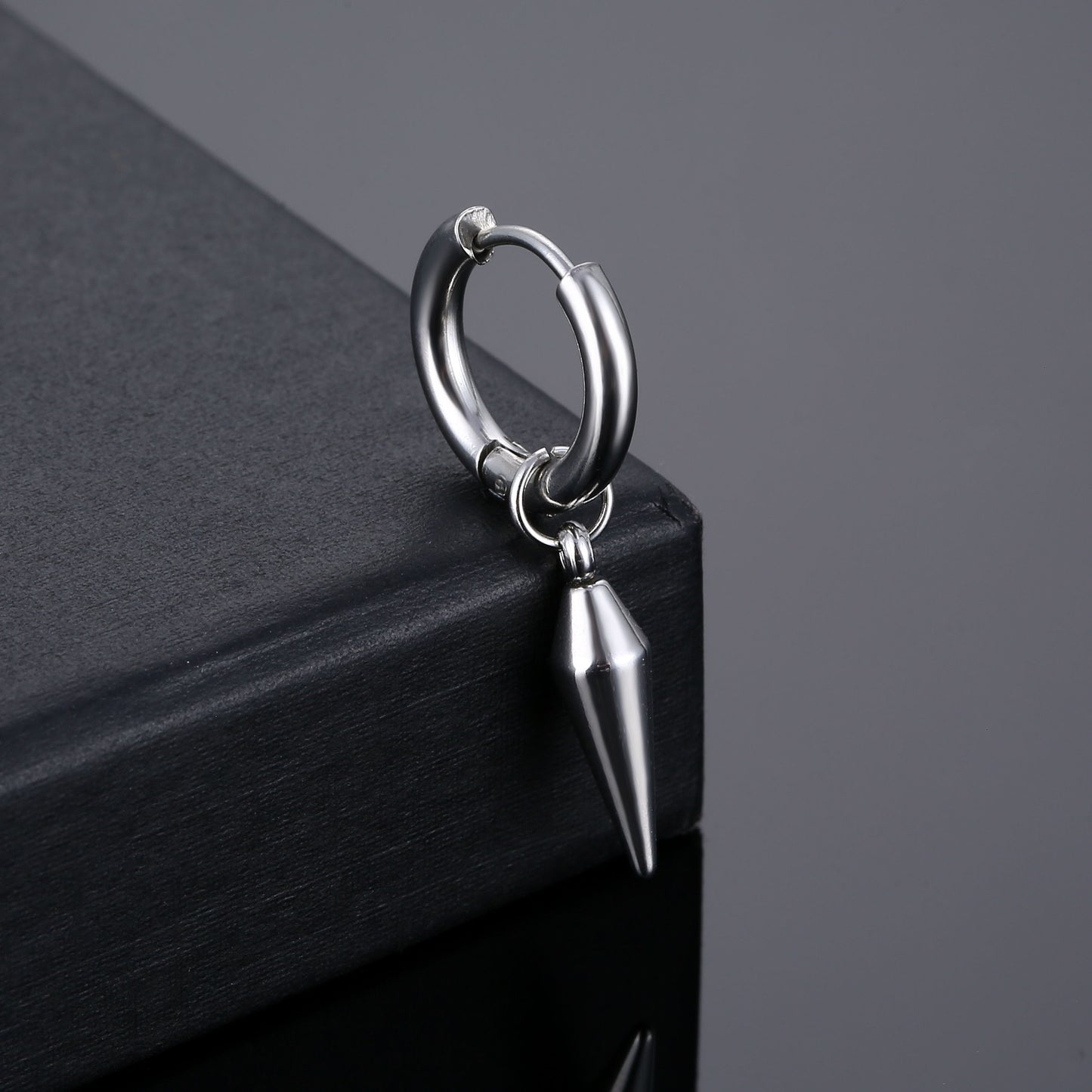Korean Style Stainless Steel Coil Tapered Ear Earrings