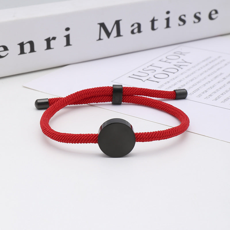 Women's & Men's Printing Material Round Adjustable Stainless Steel Bracelets