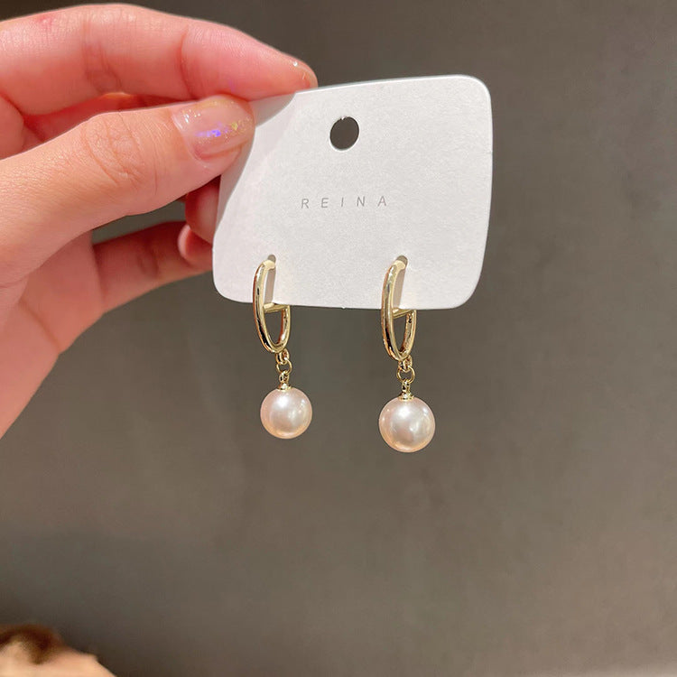 Light Luxury Double Full Diamond Niche Geometric Gold Sier Two-color Stud Earrings