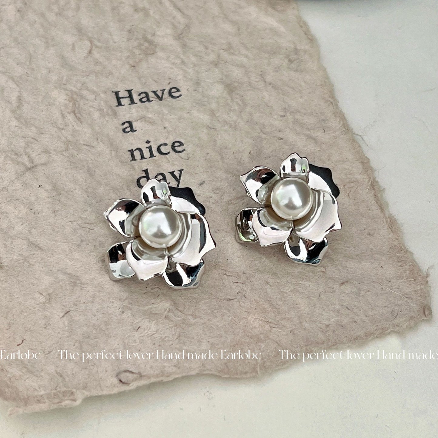 Layering Pearl Flower Personalized Minority Design Temperament Earrings