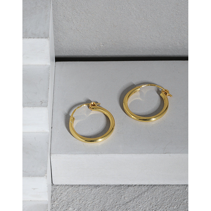 Women's Design Minimalist Geometric Circle Glossy Textured Rings