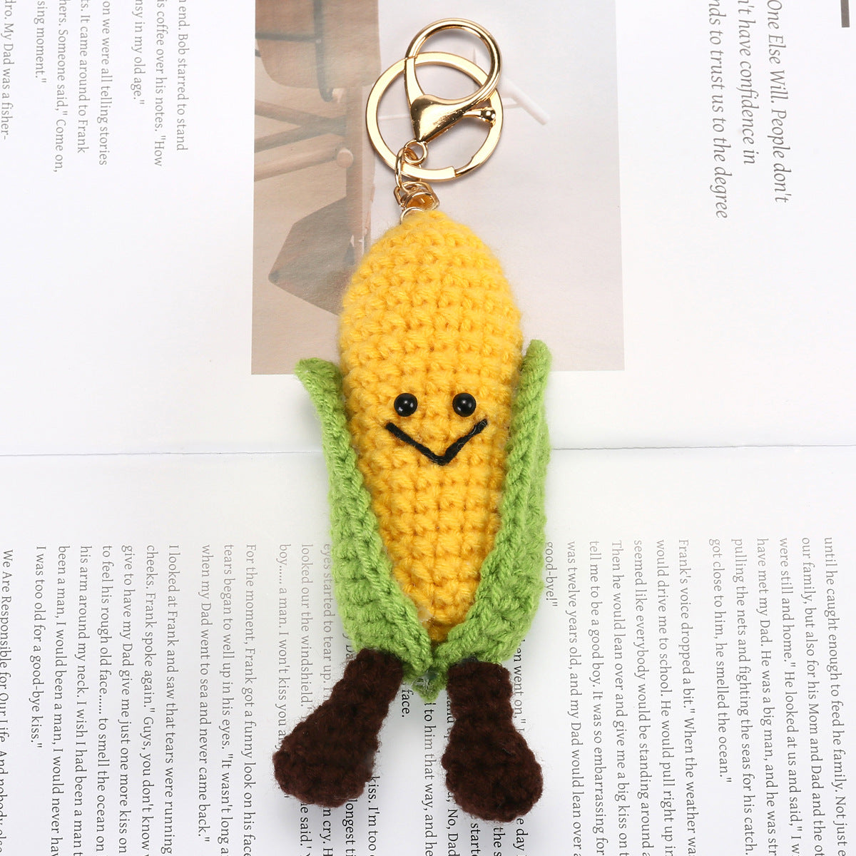 Finished Woven Series Toys Croissant Toast Hanging Ornaments