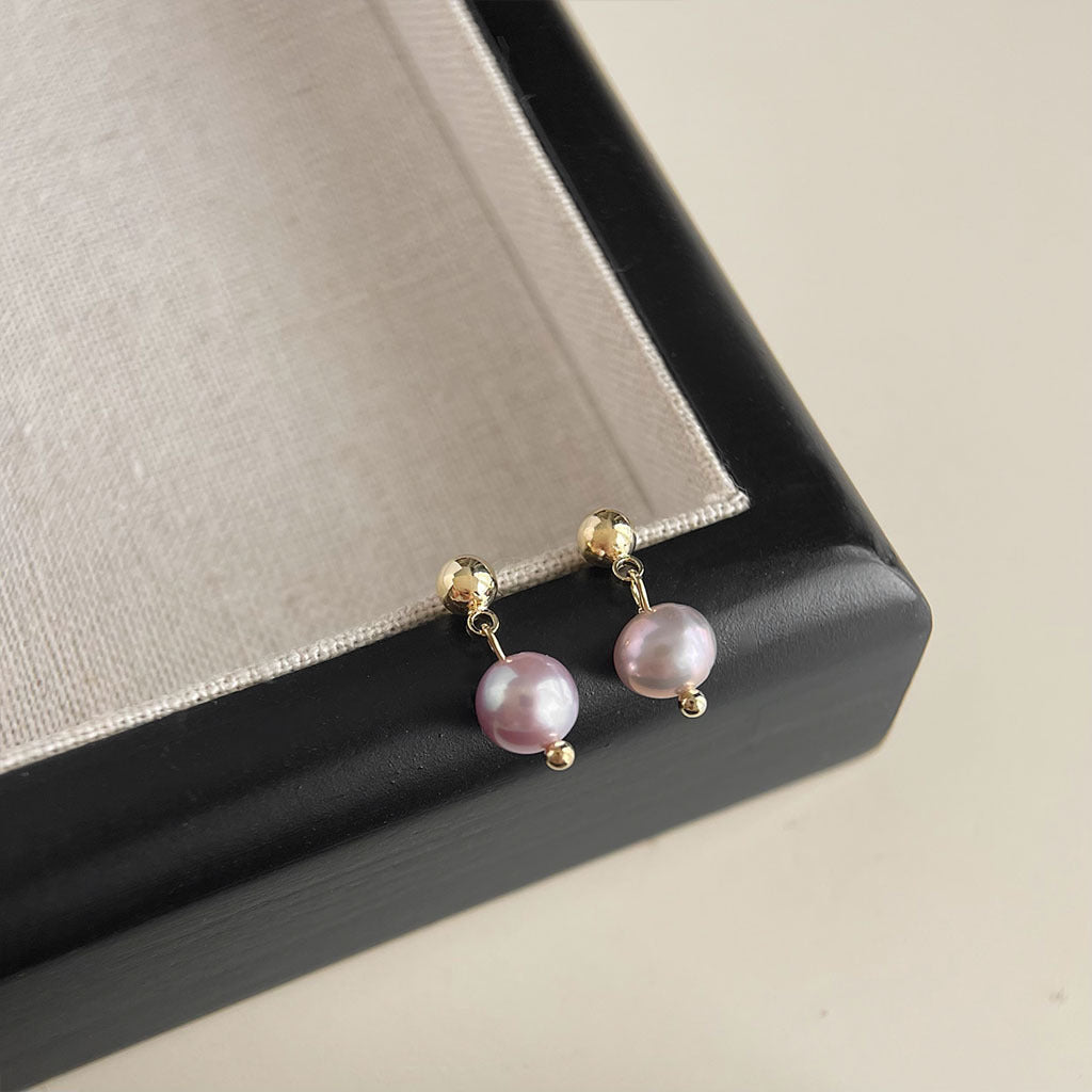 Geometric Ear Personality Simple Natural Pearl Earrings