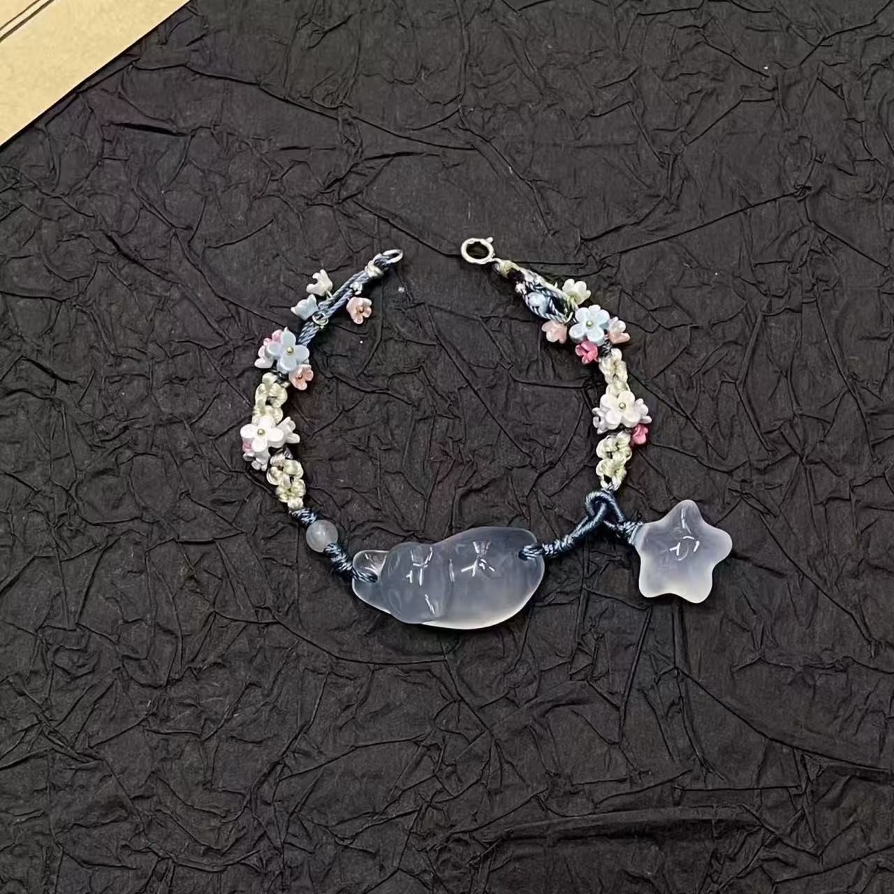 Ice Blue Little Star Woven Temperament Bracelets