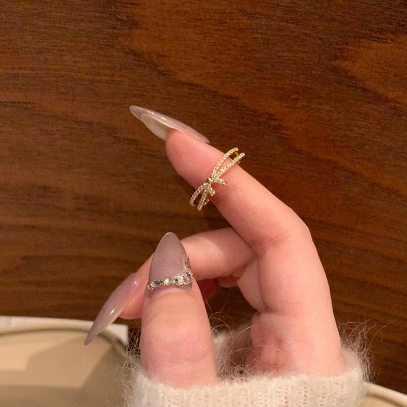 Row Pearl Open-end Zircon Collection Female Rings