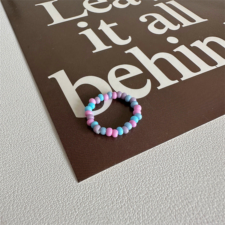 Cartoon Puppy Smiley Face Resin Color Transparent Rings