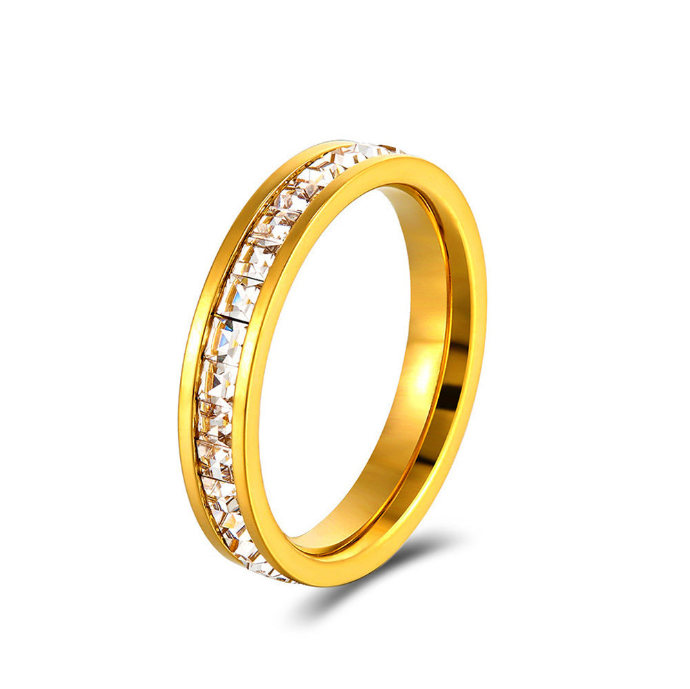 Women's & Men's High-grade Full Circle Diamond Single Row Rings