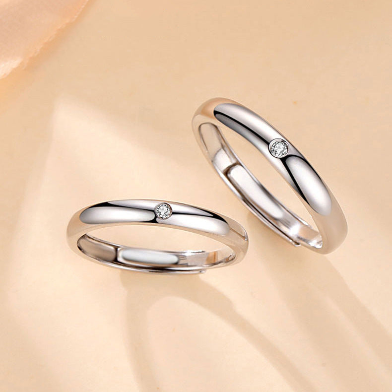 Argent Pur Couple Female Male Pair Rings