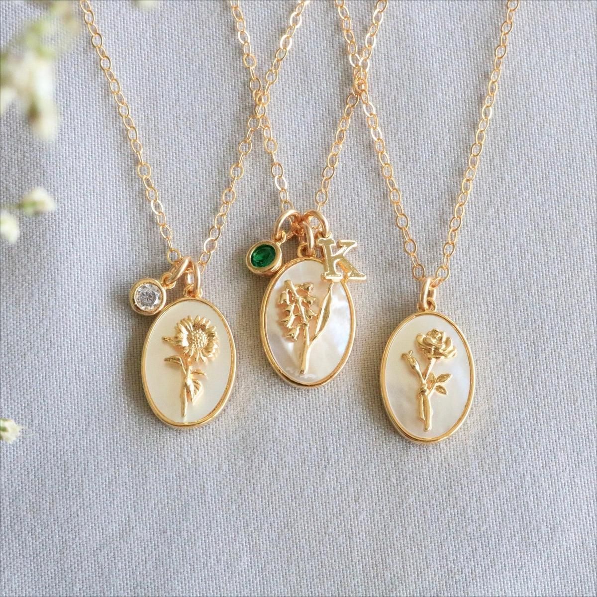 Real Mother Shell Moon Female Birthstone Necklaces