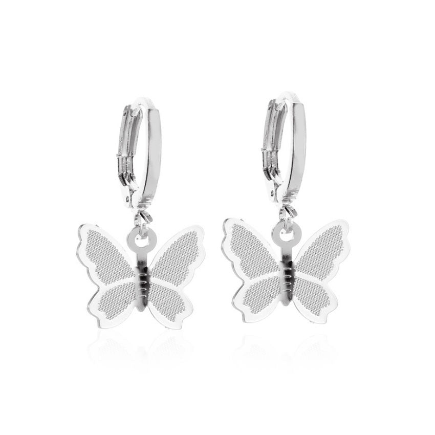 Women's Korean Fashion Sweet Frosted Butterfly Ear Clip Simple Earrings