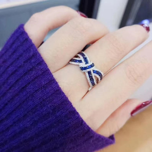 High-grade Diamond Bow Irregular Cross Female Rings