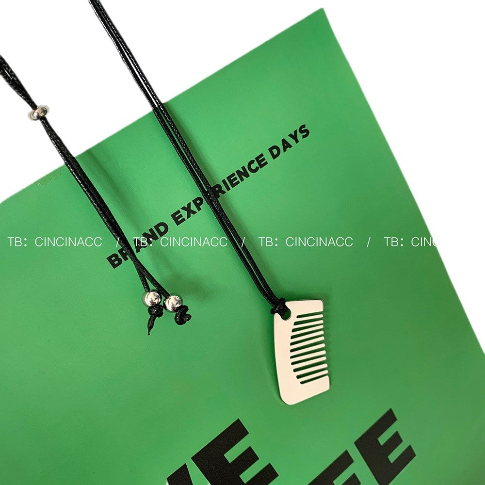 Sier Comb Design Personalized Sweater Chain Necklaces