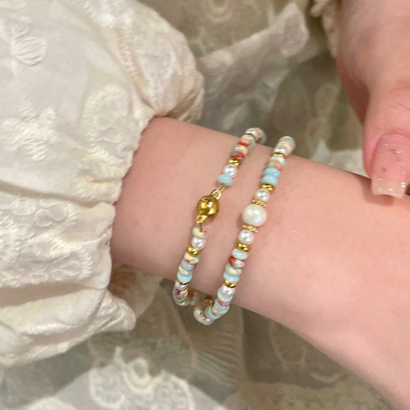 Pearl Stone Colorful Beaded Niche Retro Affordable Luxury Bracelets