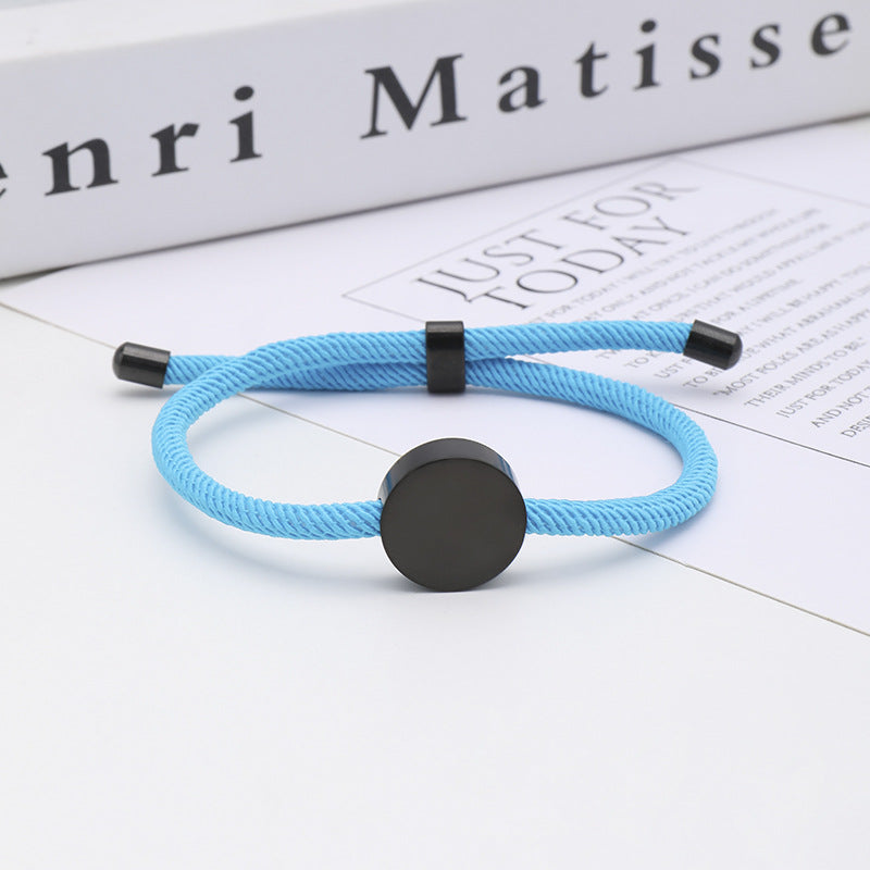 Women's & Men's Printing Material Round Adjustable Stainless Steel Bracelets