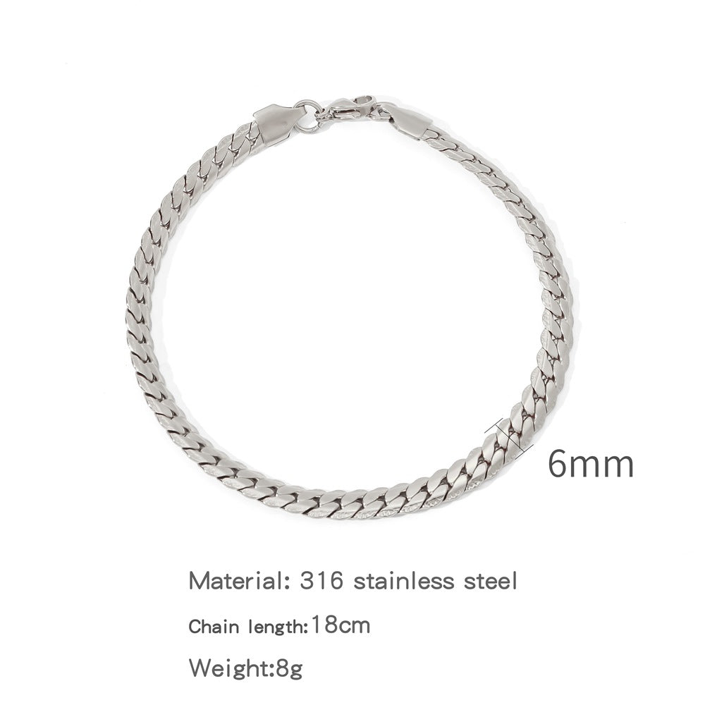 Encrypted Embossed Does Not Fade Niche Personality Electroplated Unisex Bracelet