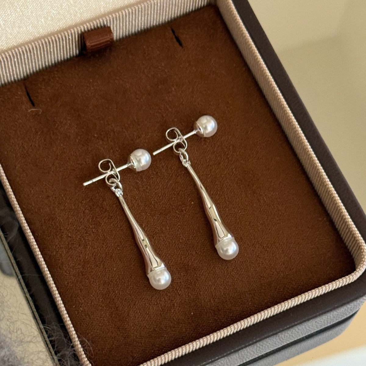 Drop Retro Minority Design Imitation Pearl Daily Tassel Stud Earrings