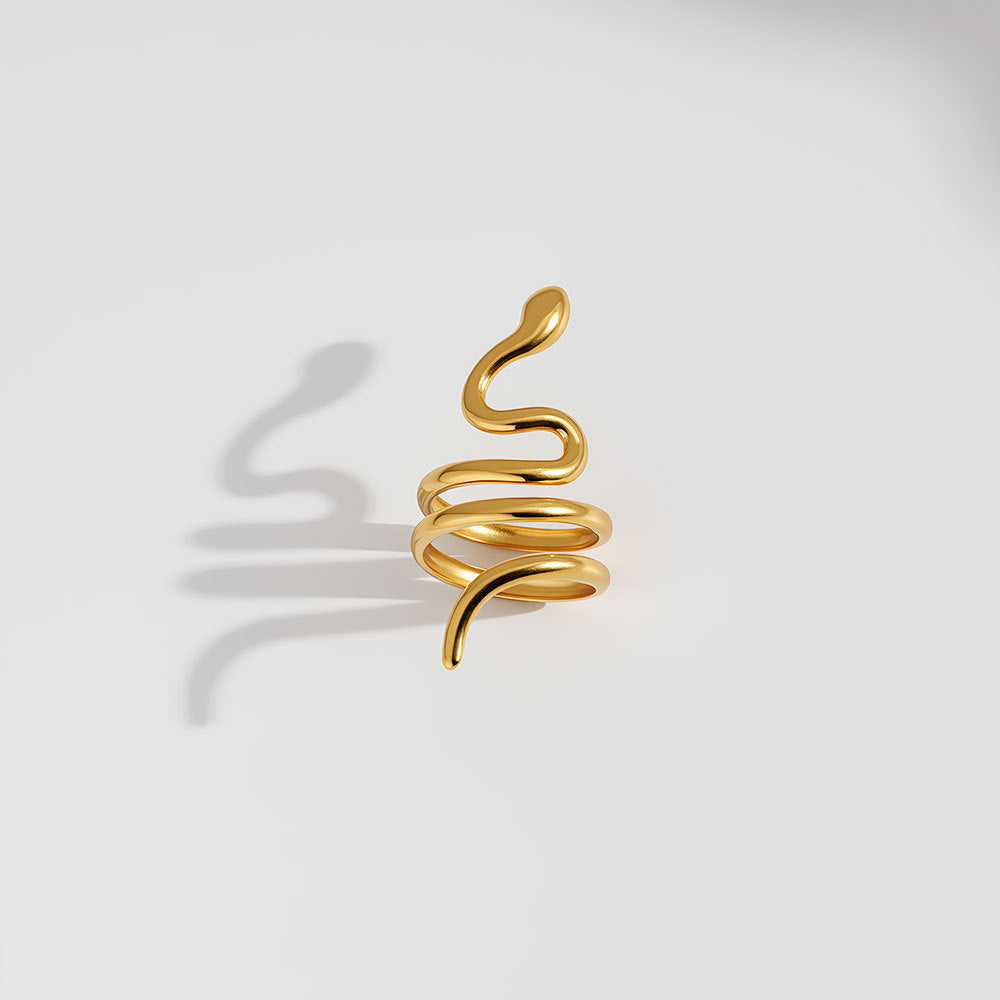 Fashion Stainless Steel Snake Exaggerated Personalized Creative Rings