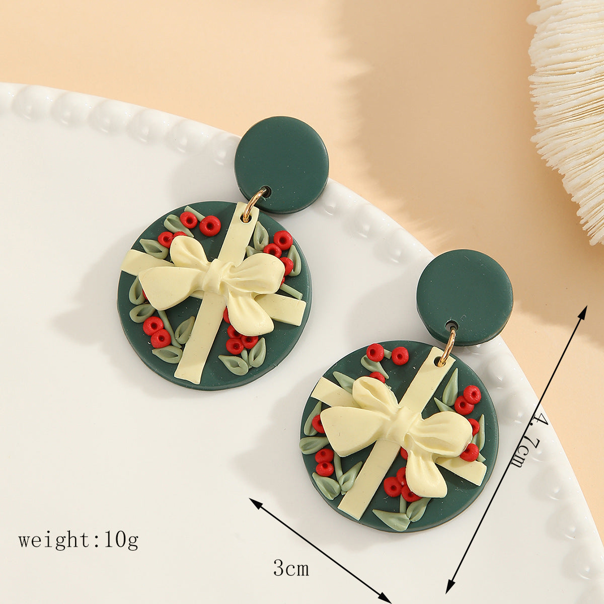 Christmas Fashion Creative Handmade Polymer Tree Earrings