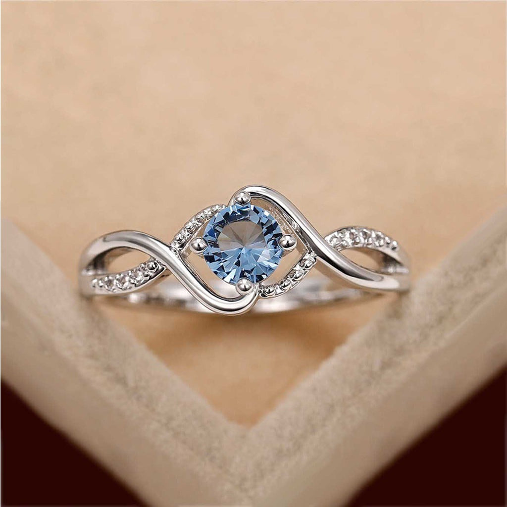 Women's Black Zircon Geometric Diamond For Fashion Ornament Copper Rings