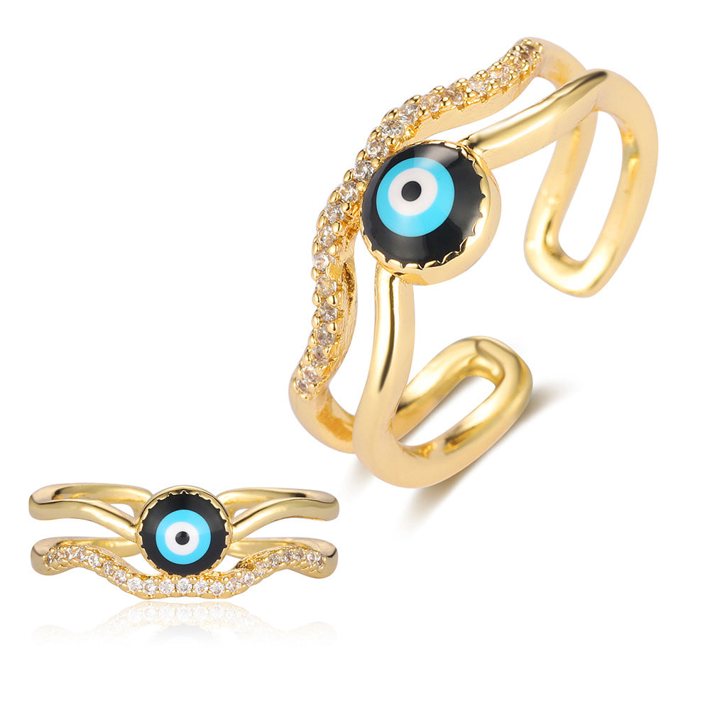 Women's Light Luxury Ornament Dripping Oil Thin Rings
