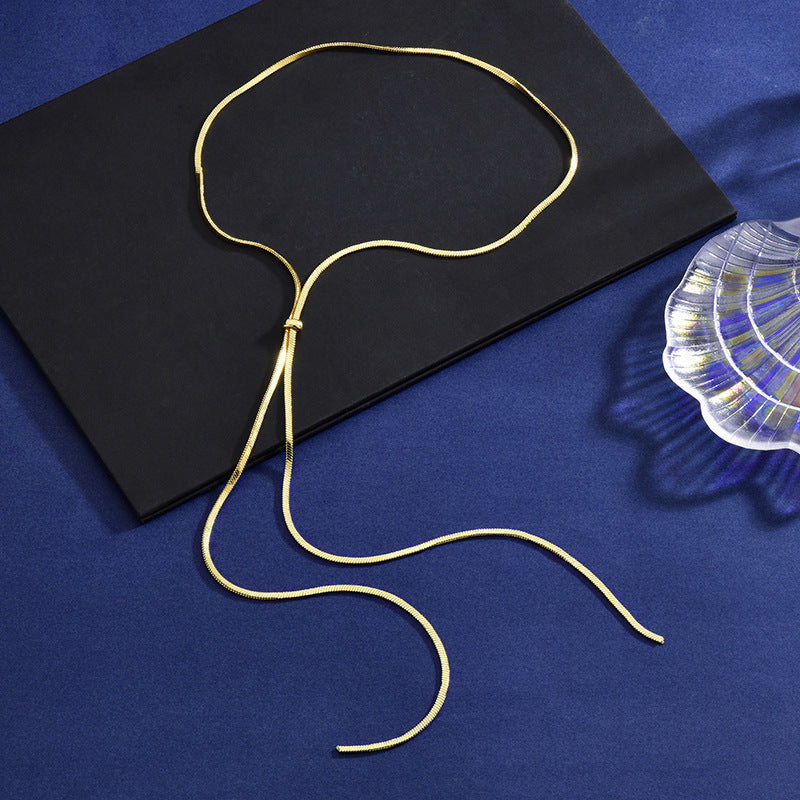 Women's To Wear Thick Chain Like Flat Snake Necklaces